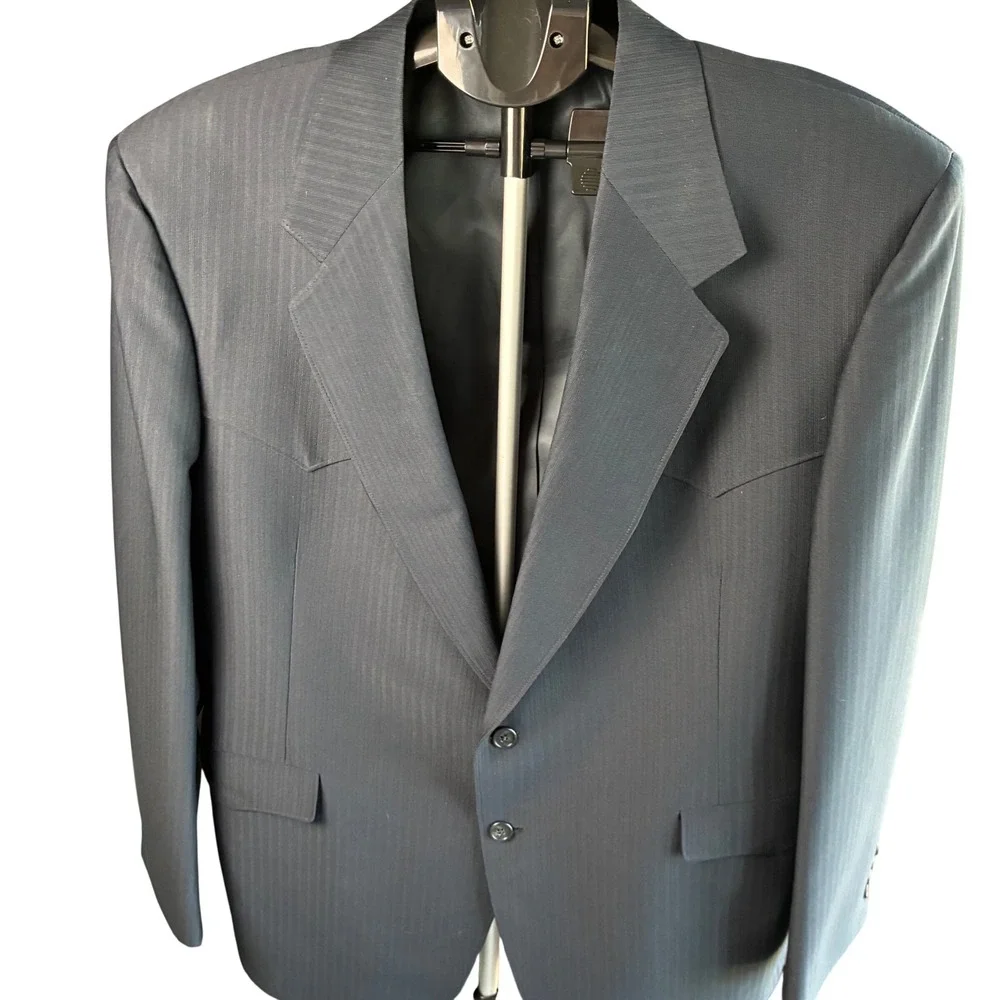 Warren Sewell Men Western Suit 46L Pinstripe Cowboy Jacket Pant Hoglunds USA VTG